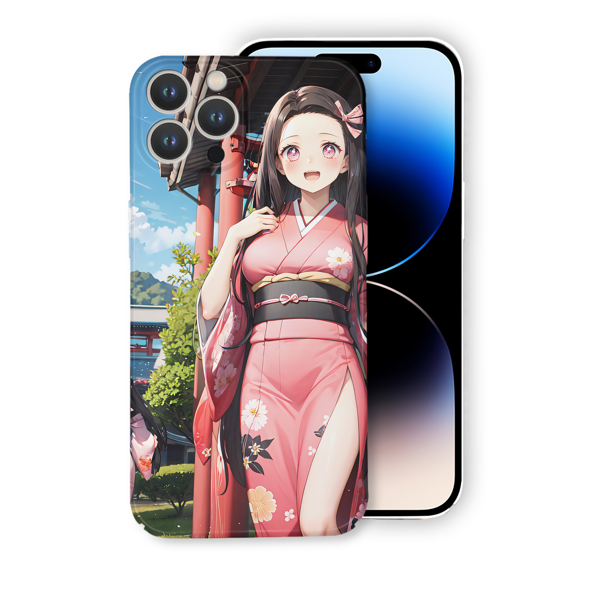 （画像用） 鬼滅の刃（きめつのやいば）竈門 禰󠄀豆子／かまど ねずこ Kamado Nezuko 【iPhone 14シリーズ対応】ハードケース